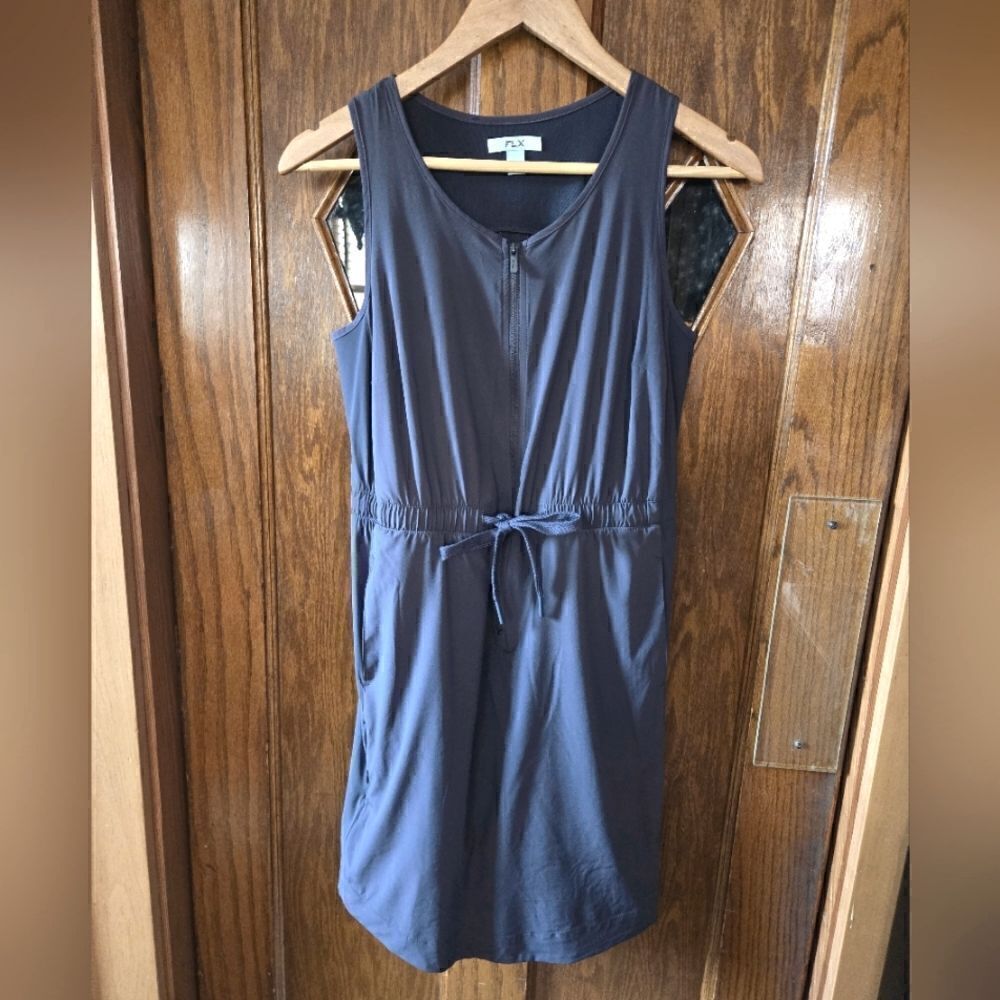 FLX Skort Tank Dress Zip-Up Tie Waist with Built in Shorts XSMALL